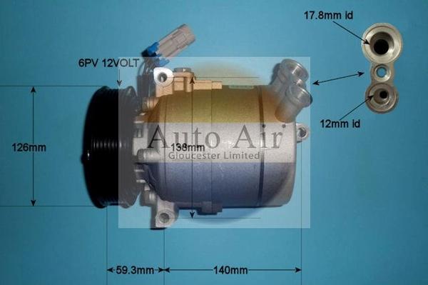 Auto Air Gloucester 14-2056P - Compressor, air conditioning autospares.lv