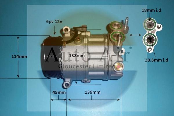 Auto Air Gloucester 14-2066P - Compressor, air conditioning autospares.lv