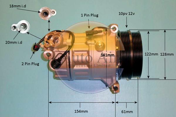 Auto Air Gloucester 14-2068P - Compressor, air conditioning autospares.lv