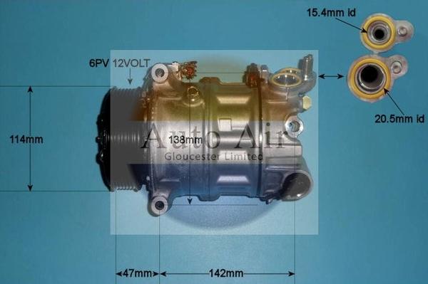 Auto Air Gloucester 14-2067 - Compressor, air conditioning autospares.lv