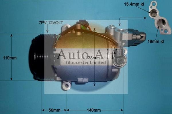 Auto Air Gloucester 14-2084P - Compressor, air conditioning autospares.lv