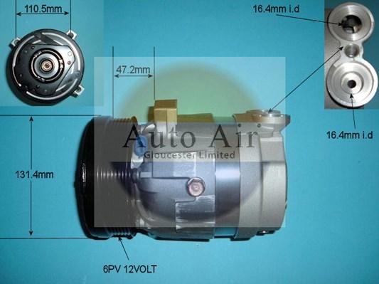 Auto Air Gloucester 14-2204 - Compressor, air conditioning autospares.lv