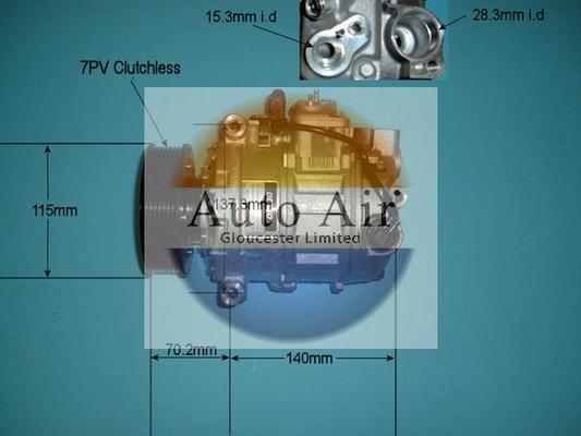 Auto Air Gloucester 14-7005 - Compressor, air conditioning autospares.lv