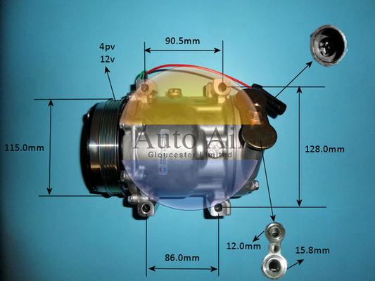 Auto Air Gloucester 14-7884P - Compressor, air conditioning autospares.lv