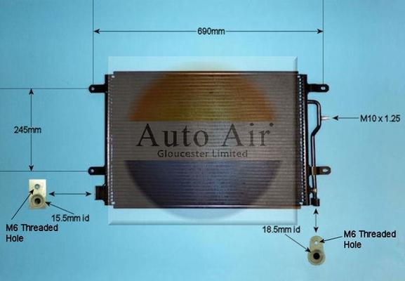 Auto Air Gloucester 16-9698 - Condenser, air conditioning autospares.lv