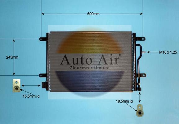 Auto Air Gloucester 16-9700 - Condenser, air conditioning autospares.lv