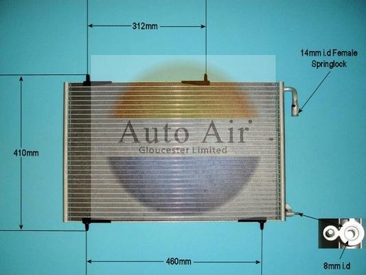 Auto Air Gloucester 16-8910A - Condenser, air conditioning autospares.lv