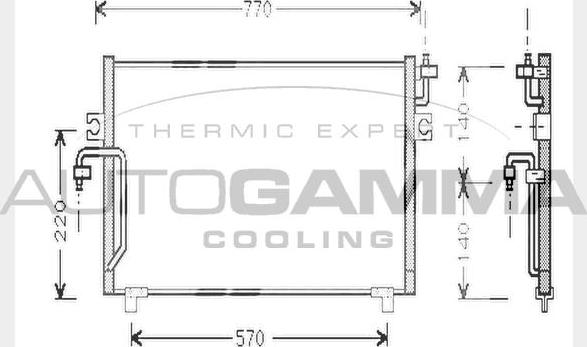 Autogamma 104472 - Condenser, air conditioning autospares.lv