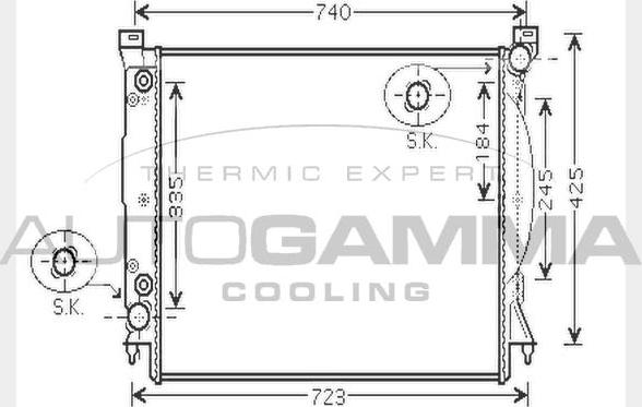 Autogamma 104590 - Radiator, engine cooling autospares.lv