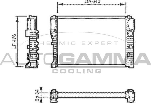 Autogamma 104541 - Radiator, engine cooling autospares.lv