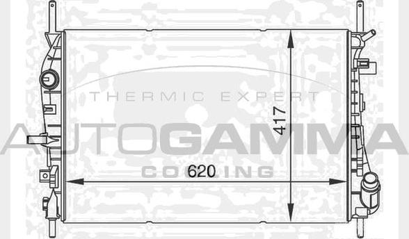 Autogamma 104509 - Radiator, engine cooling autospares.lv