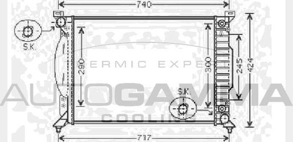 Autogamma 104500 - Radiator, engine cooling autospares.lv