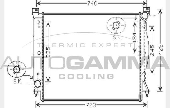 Autogamma 104589 - Radiator, engine cooling autospares.lv