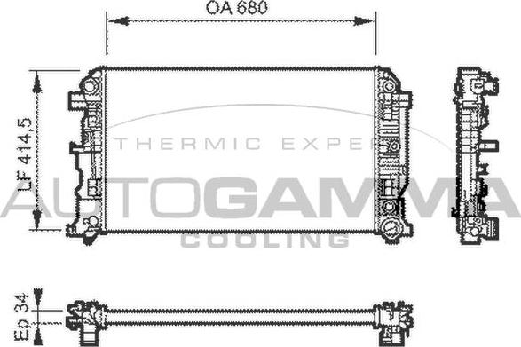 Autogamma 104535 - Radiator, engine cooling autospares.lv