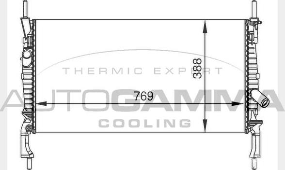 Autogamma 104643 - Radiator, engine cooling autospares.lv