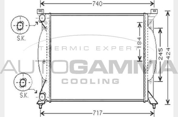 Autogamma 104600 - Radiator, engine cooling autospares.lv