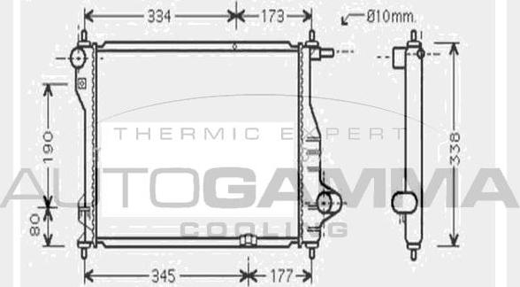 Autogamma 104630 - Radiator, engine cooling autospares.lv