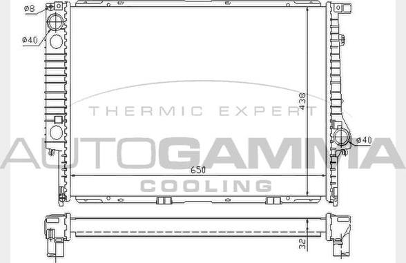 Autogamma 104629 - Radiator, engine cooling autospares.lv