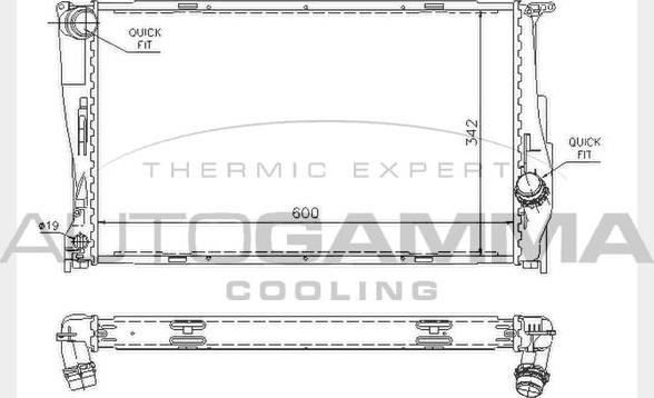 Autogamma 104626 - Radiator, engine cooling autospares.lv