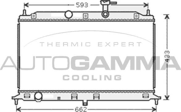 Autogamma 104845 - Radiator, engine cooling autospares.lv