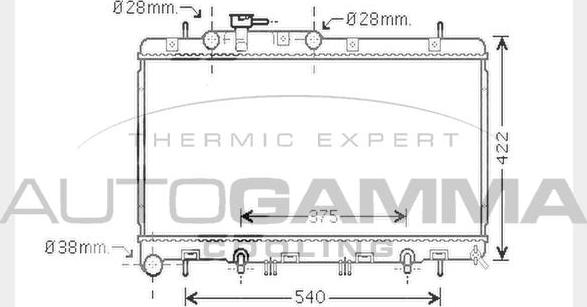 Autogamma 104373 - Radiator, engine cooling autospares.lv