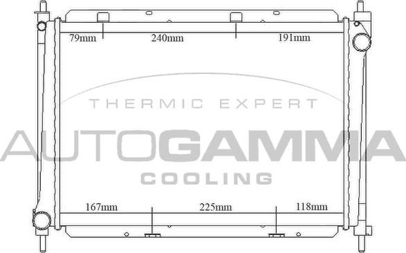 Autogamma 104297 - Radiator, engine cooling autospares.lv