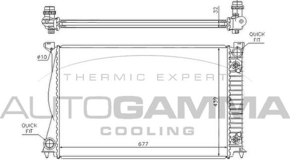 Autogamma 104249 - Radiator, engine cooling autospares.lv