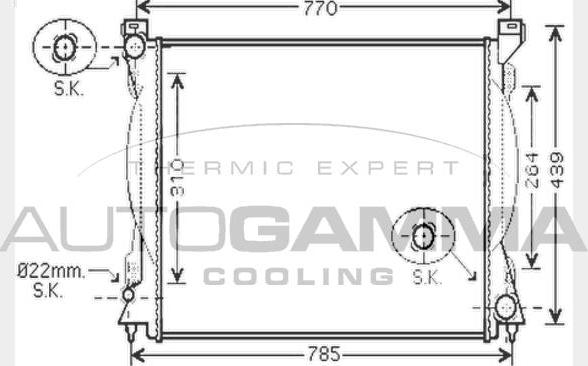 Autogamma 104244 - Radiator, engine cooling autospares.lv