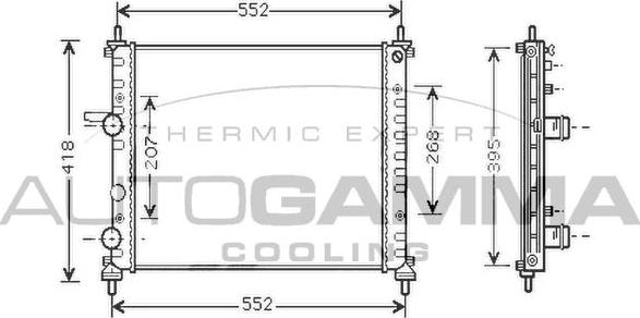 Autogamma 104260 - Radiator, engine cooling autospares.lv