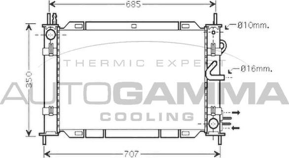 Autogamma 104262 - Radiator, engine cooling autospares.lv