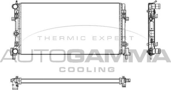 Autogamma 105400 - Radiator, engine cooling autospares.lv