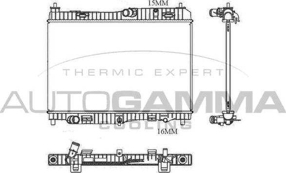 Autogamma 105685 - Radiator, engine cooling autospares.lv