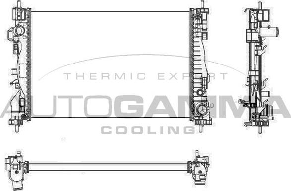 Autogamma 105625 - Radiator, engine cooling autospares.lv