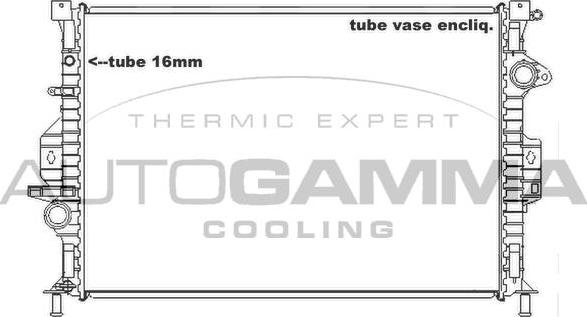 Autogamma 105161 - Radiator, engine cooling autospares.lv