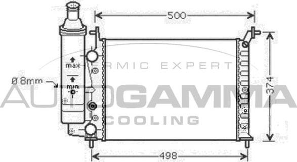 Autogamma 105359 - Radiator, engine cooling autospares.lv