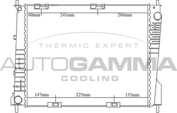 Autogamma 105264 - Radiator, engine cooling autospares.lv