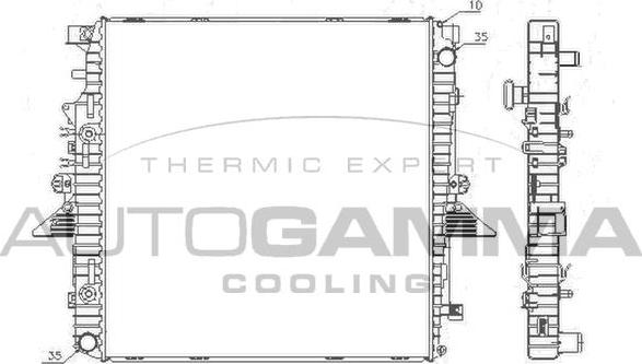 Autogamma 105262 - Radiator, engine cooling autospares.lv