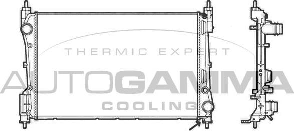 Autogamma 105791 - Radiator, engine cooling autospares.lv