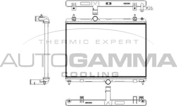 Autogamma 105770 - Radiator, engine cooling autospares.lv