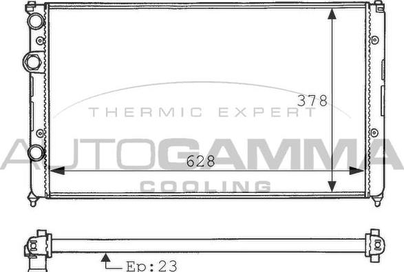 Autogamma 100948 - Radiator, engine cooling autospares.lv