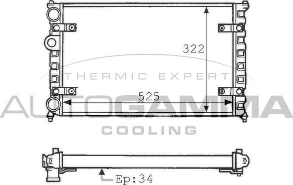 Autogamma 100947 - Radiator, engine cooling autospares.lv