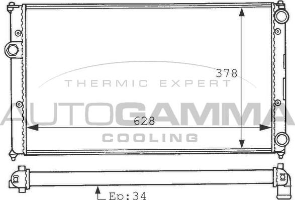 Autogamma 100951 - Radiator, engine cooling autospares.lv