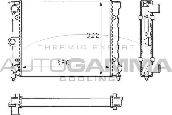 Autogamma 100958 - Radiator, engine cooling autospares.lv