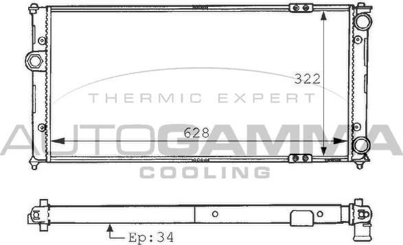 Autogamma 100952 - Radiator, engine cooling autospares.lv