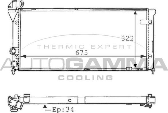 Autogamma 100964 - Radiator, engine cooling autospares.lv