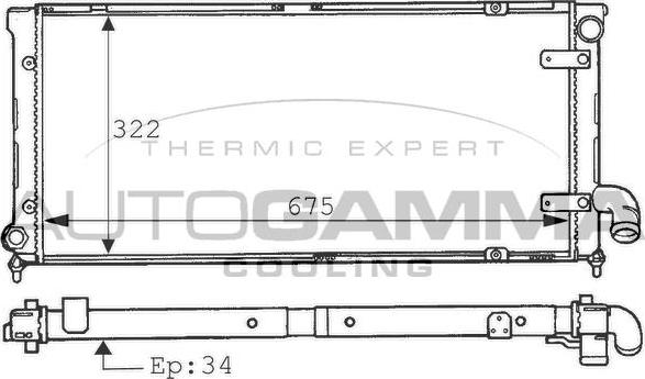 Autogamma 100961 - Radiator, engine cooling autospares.lv