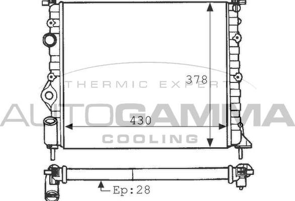 Autogamma 100902 - Radiator, engine cooling autospares.lv