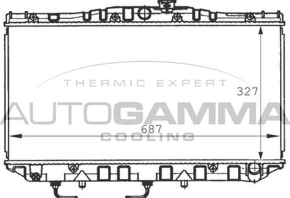 Autogamma 100989 - Radiator, engine cooling autospares.lv