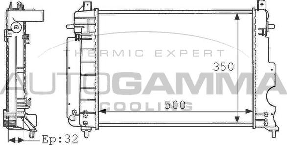 Autogamma 100936 - Radiator, engine cooling autospares.lv