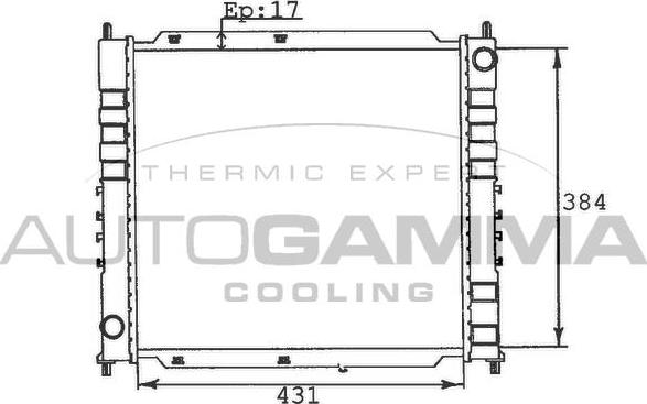 Autogamma 100421 - Radiator, engine cooling autospares.lv